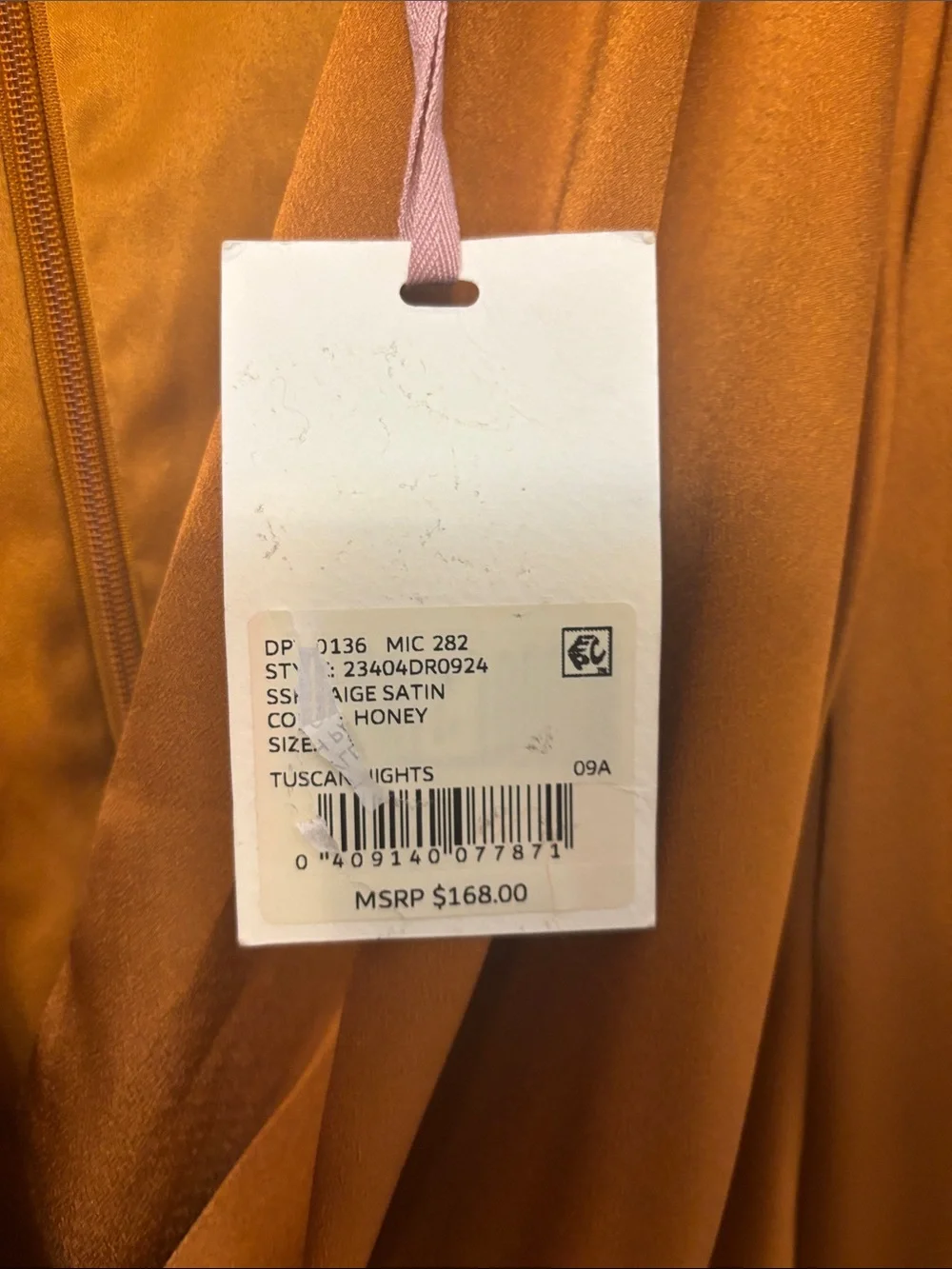 Alex Marie Satin Wrap Dress in Rust - Picture 7 of 7